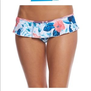 Seafolly tropical vacay skirted bikini bottom NWT